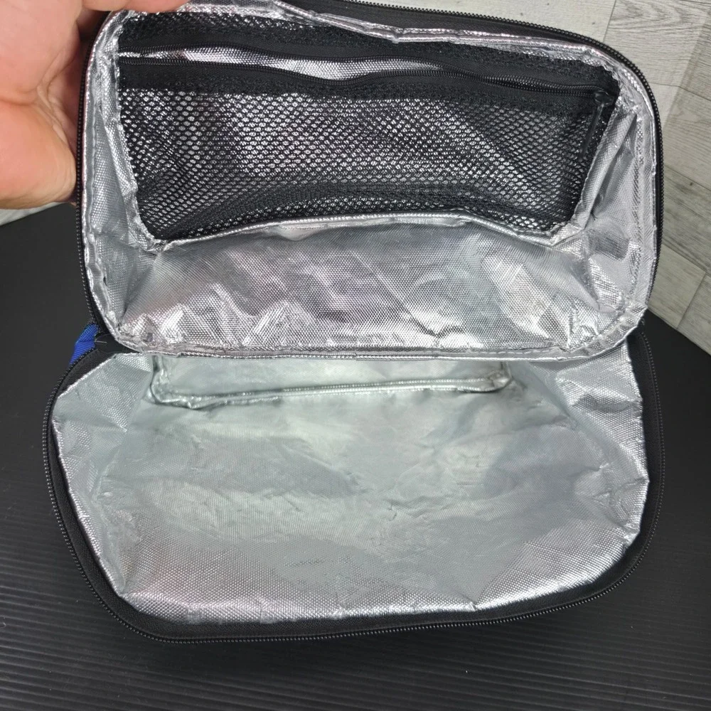 Adidas Insulated Lunch Bag Blue All Over Print Three Stripes Logo School Travel
